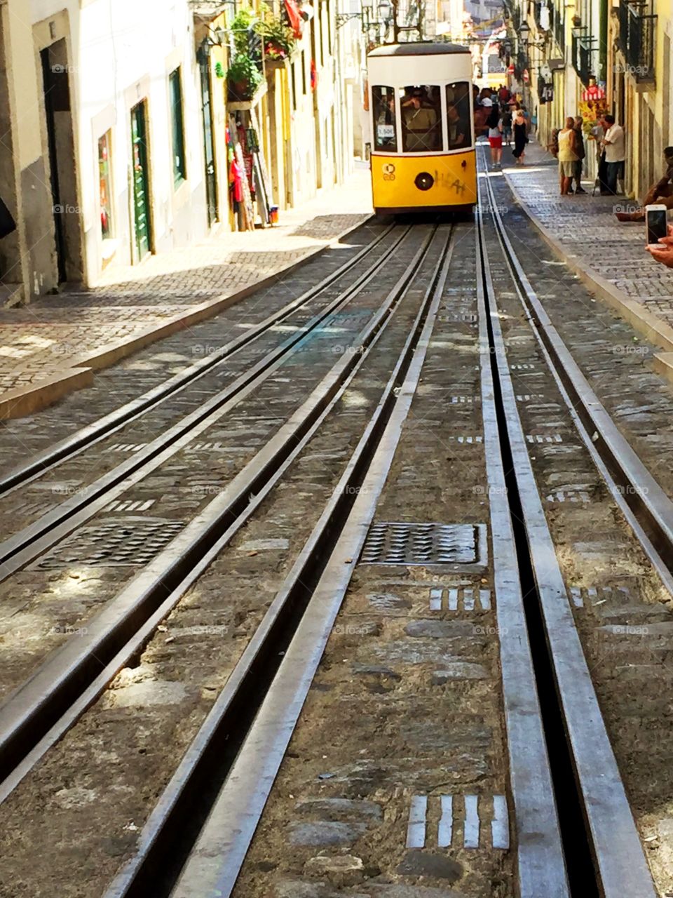 The yellow tram