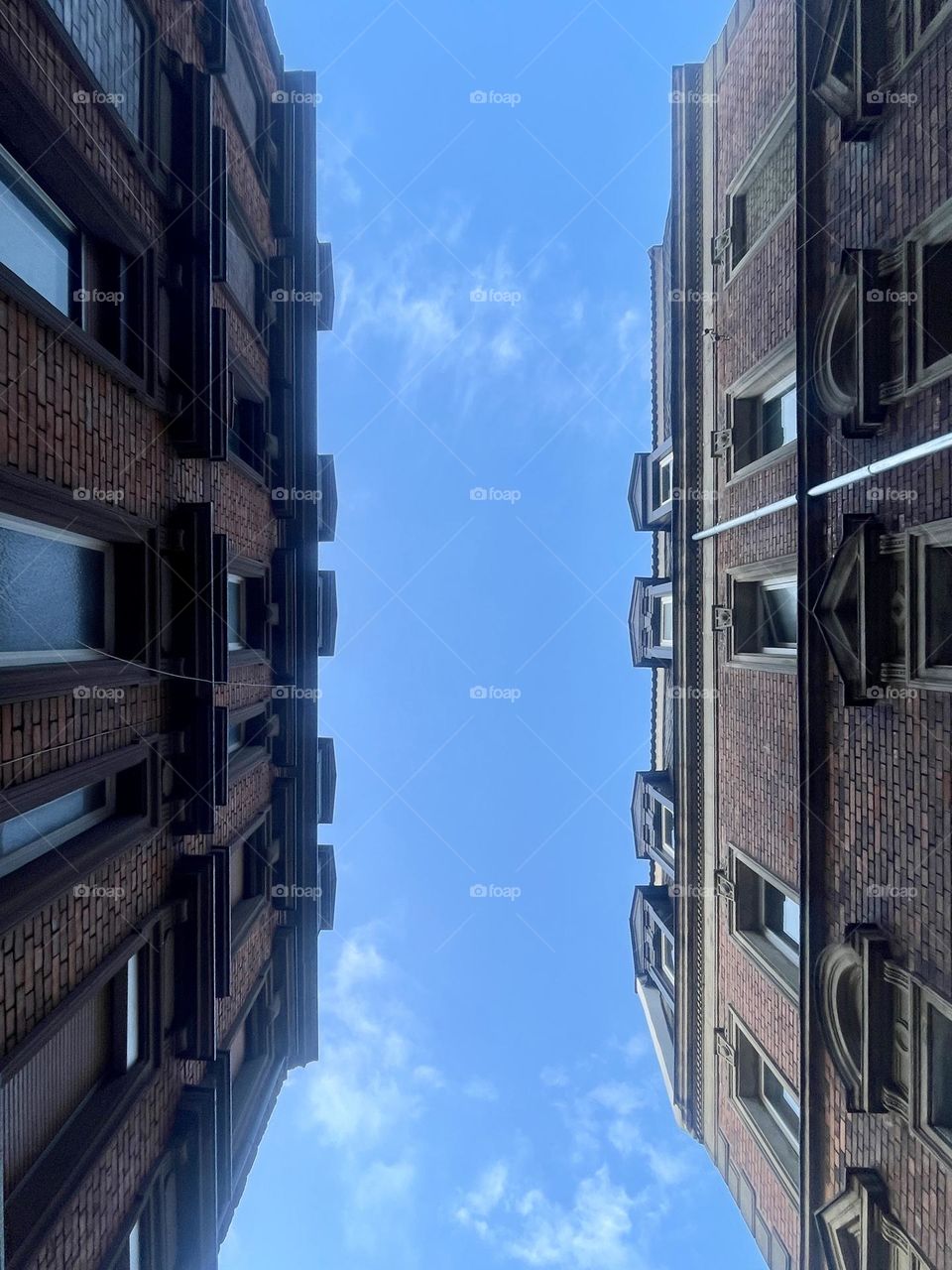 Looking up on street