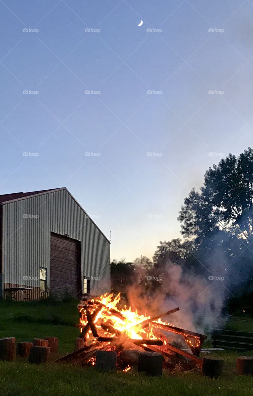 Bonfire in the Evening