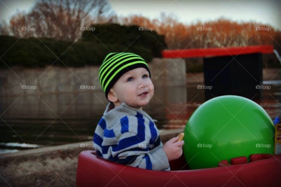 Baby boy in the winter