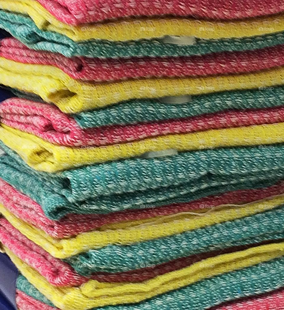 Pile of textured cloths