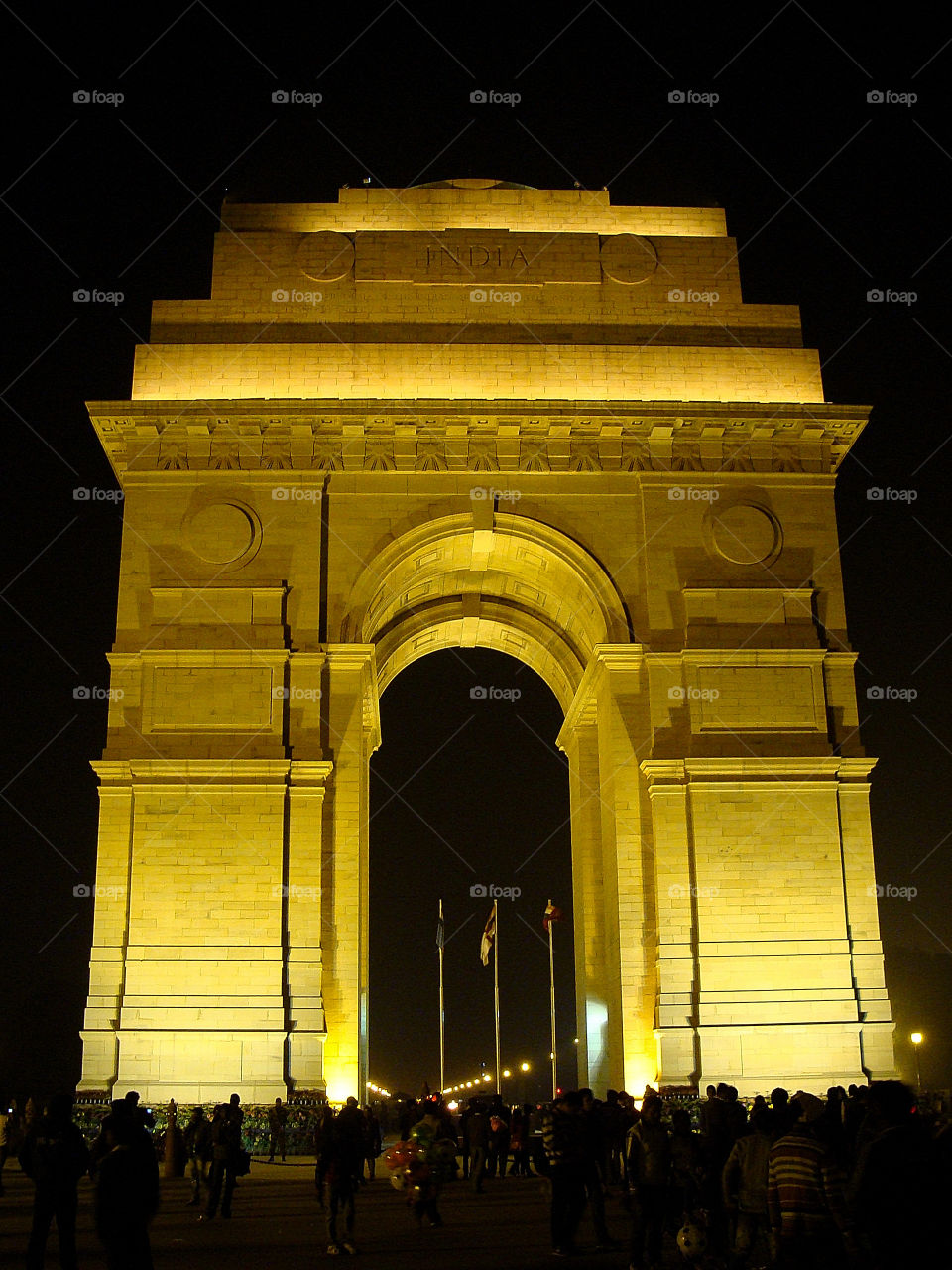 The India Gate, (originally called the All India War Memorial), is a war memorial located astride the Rajpath, on the eastern edge of the ‘ceremonial axis’ of New Delhi, India, formerly called Kingsway. India Gate is a memorial to 82,000 soldiers of the undivided Indian Army who died in the period 1914–21 in the First World War, in France, Flanders, Mesopotamia, Persia, East Africa, Gallipoli and elsewhere in the Near and the Far East, and the Third Anglo-Afghan War. 13,300 servicemen's names, including some soldiers and officers from the United Kingdom, are inscribed on the gate.[1][2] The India Gate, even though a war memorial, evokes the architectural style of the triumphal archlike the Arch of Constantine, outside the Colosseum in Rome, and is often compared to the Arc de Triomphe in Paris, and the Gateway of India in Mumbai. It was designed by Sir Edwin Lutyens.[1]