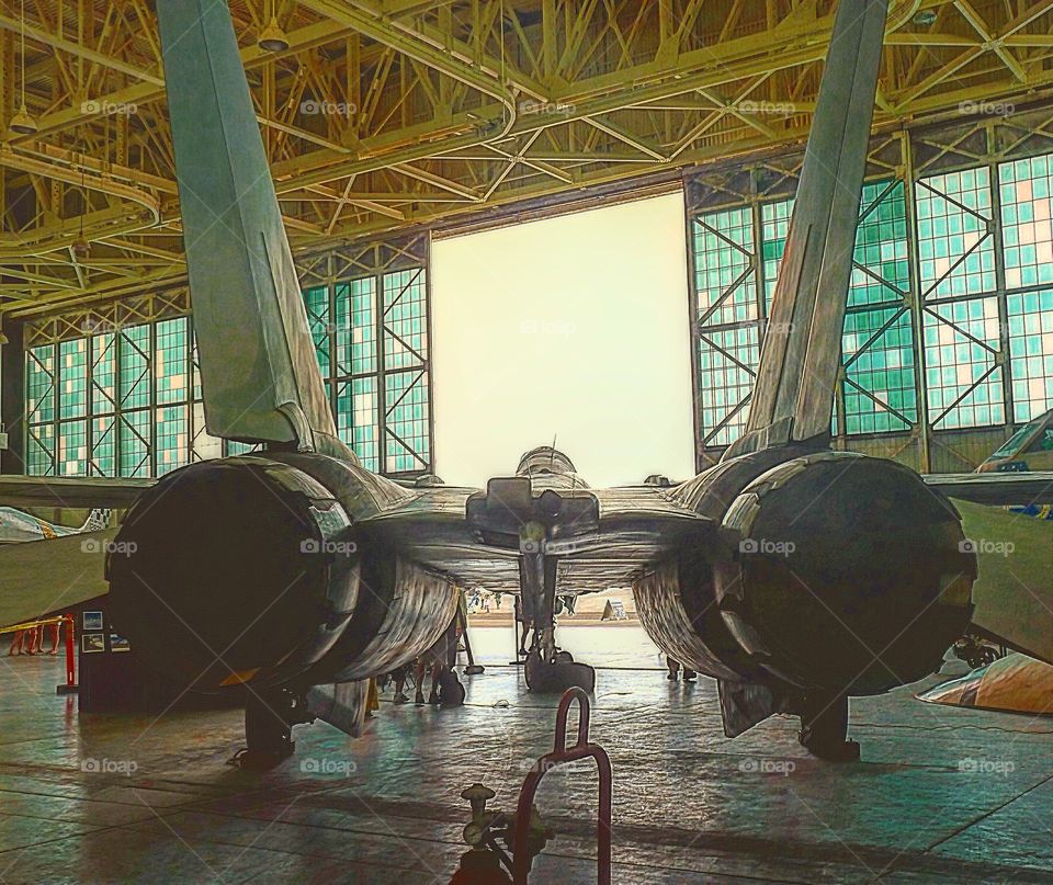 Jet in Hangar in Pearl Harbor