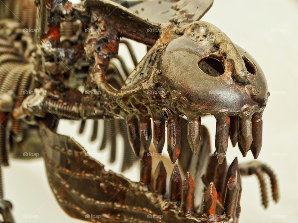Metal Dinosaur Skull
