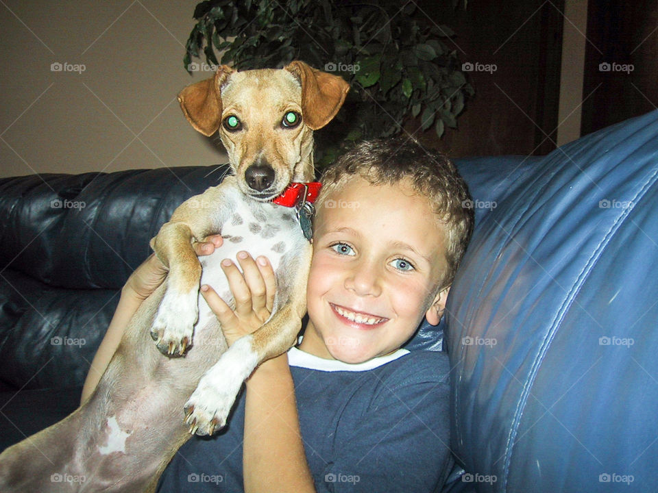 Best Buddies- Honey Puppy with my son.