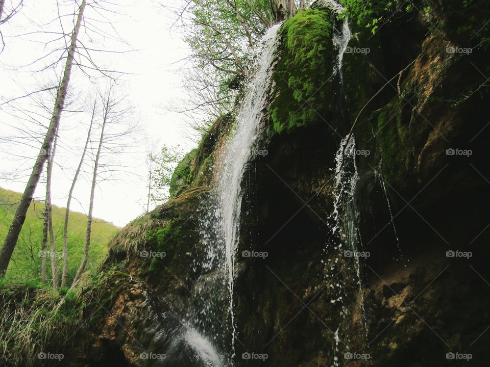 Beautiful waterfall in the wild nature in Serbia