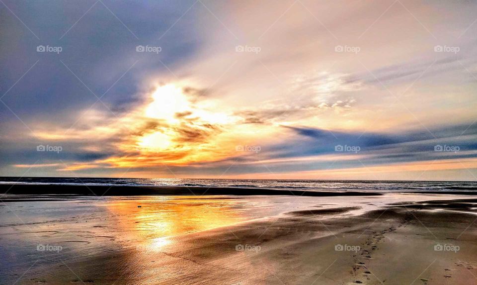 Beautiful Reflected Sunset "Good Luck Clover Sky"