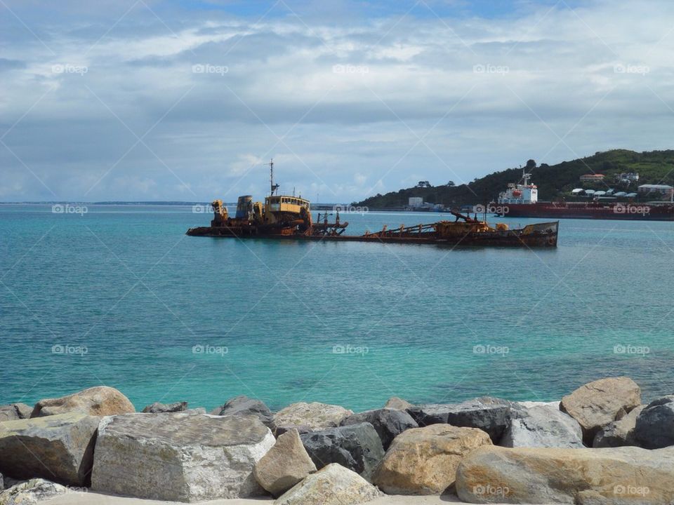 St. Maarten sunken ship