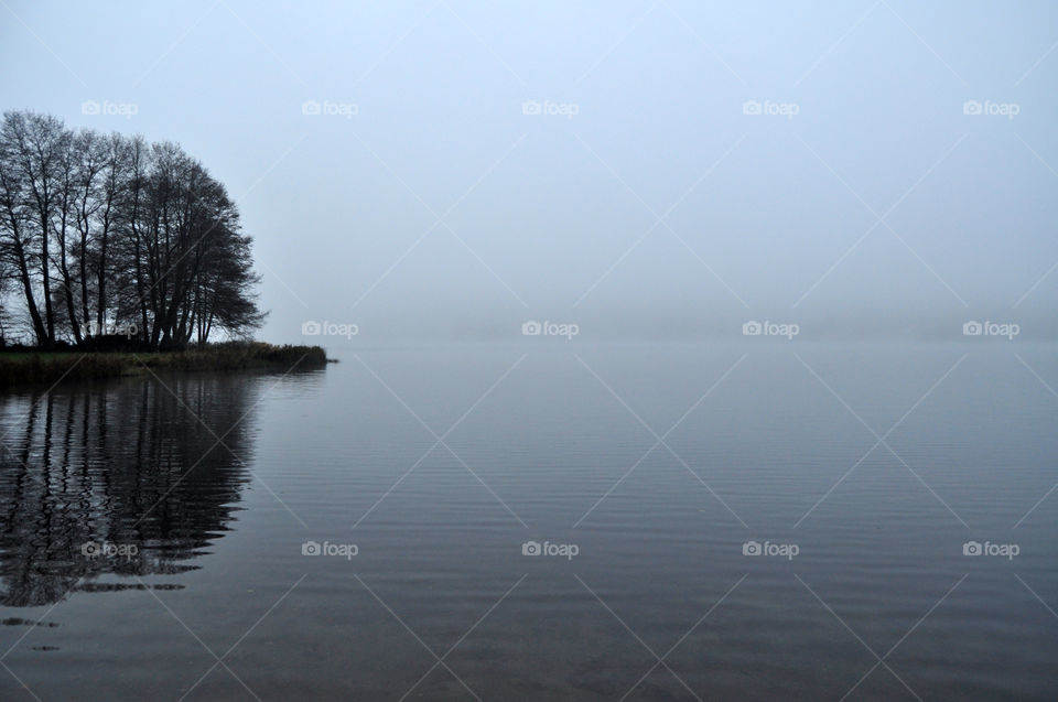 grey foggy evening