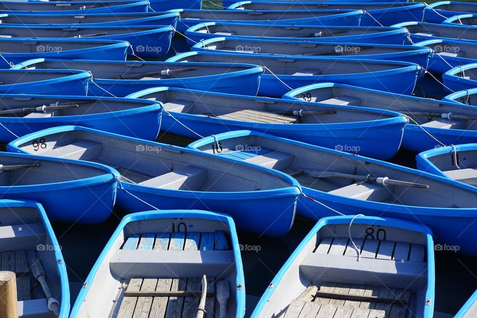 Boats moored at harbor