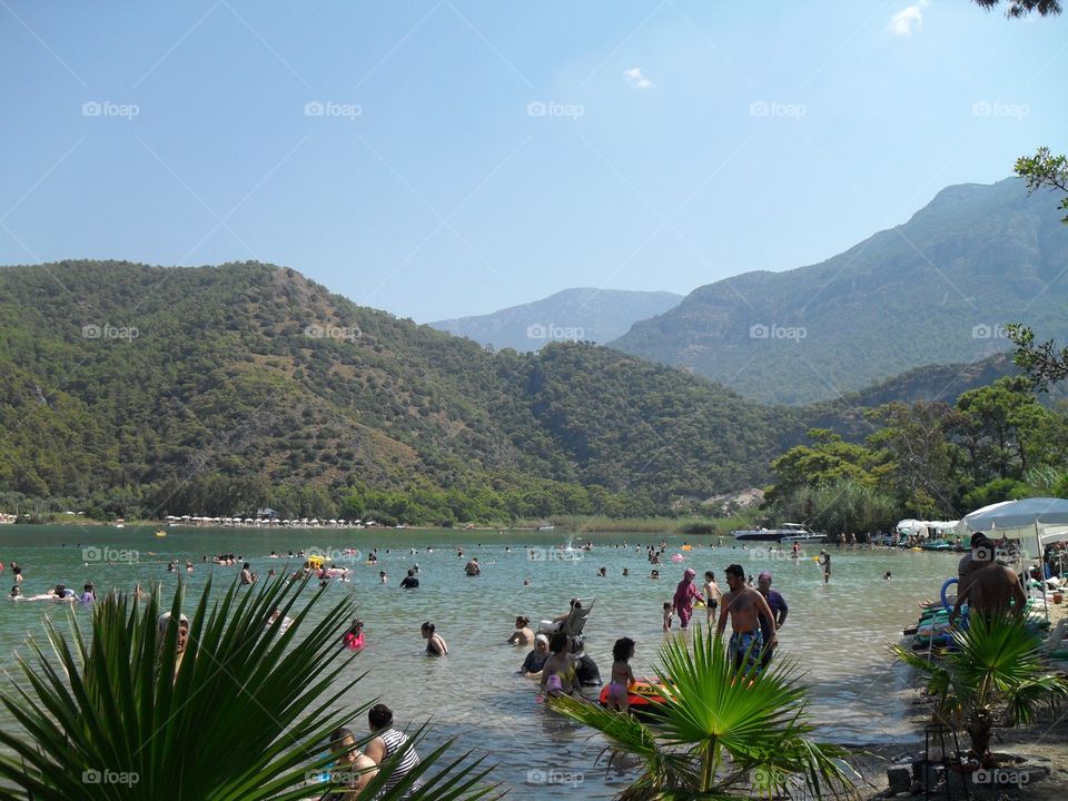 Beach in Turkey by the mountains