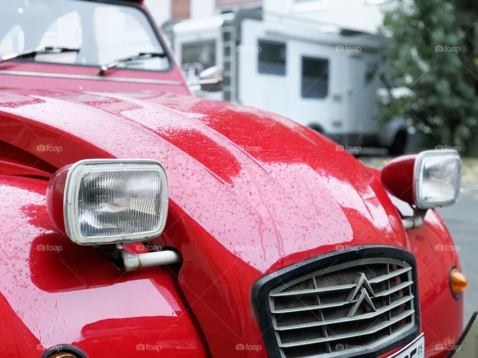 Red vintage car 