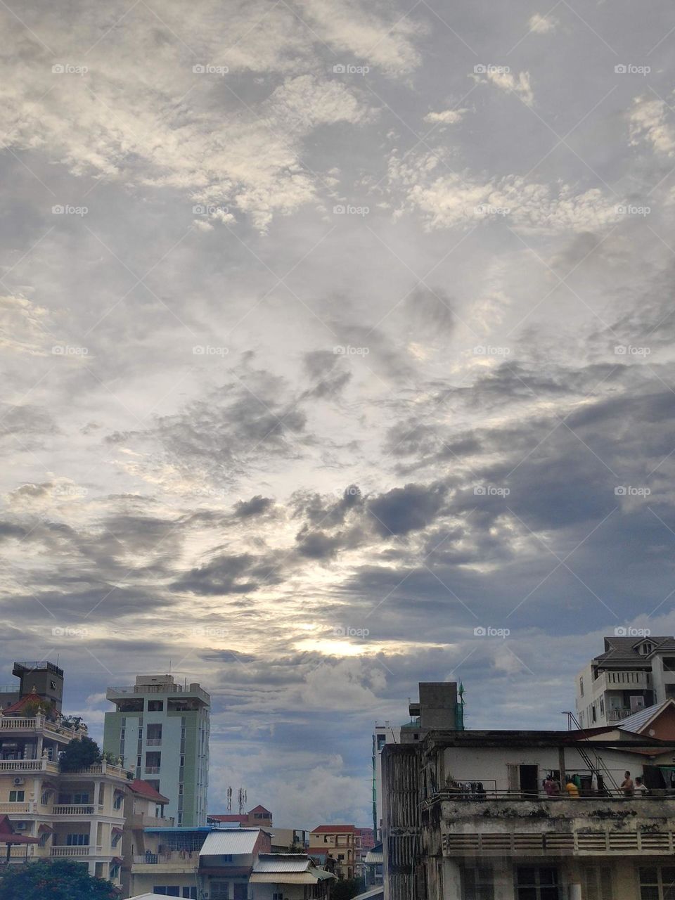 Layer of clouds during sunset at Phnom Penh Cambodia