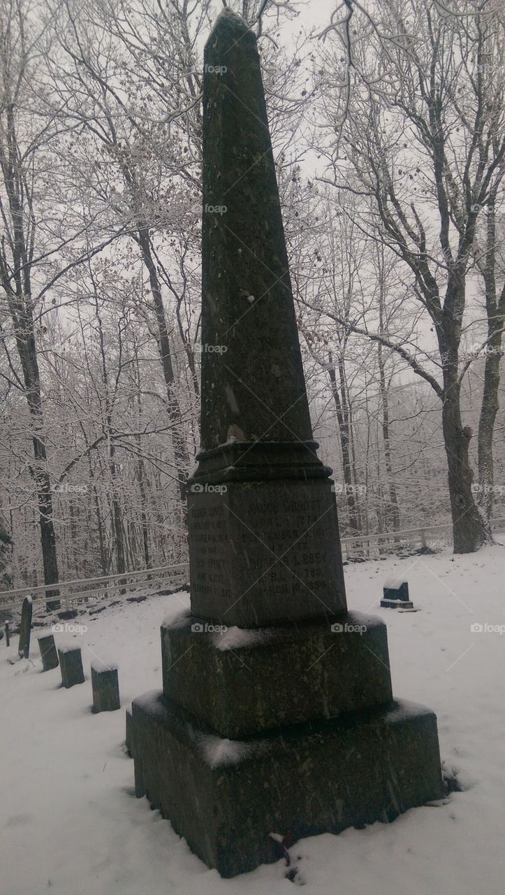 snowy monument