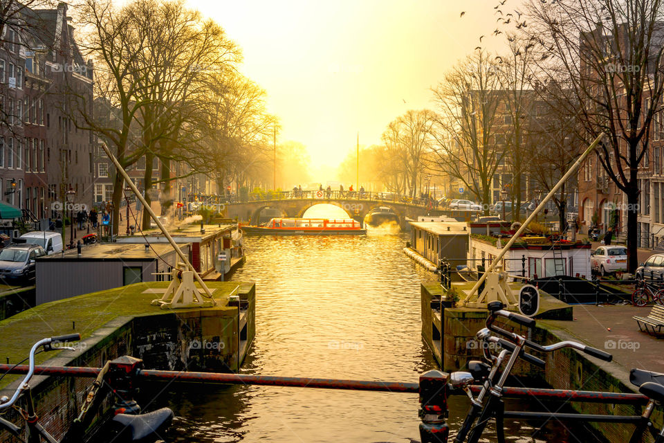 Amsterdam at sunset