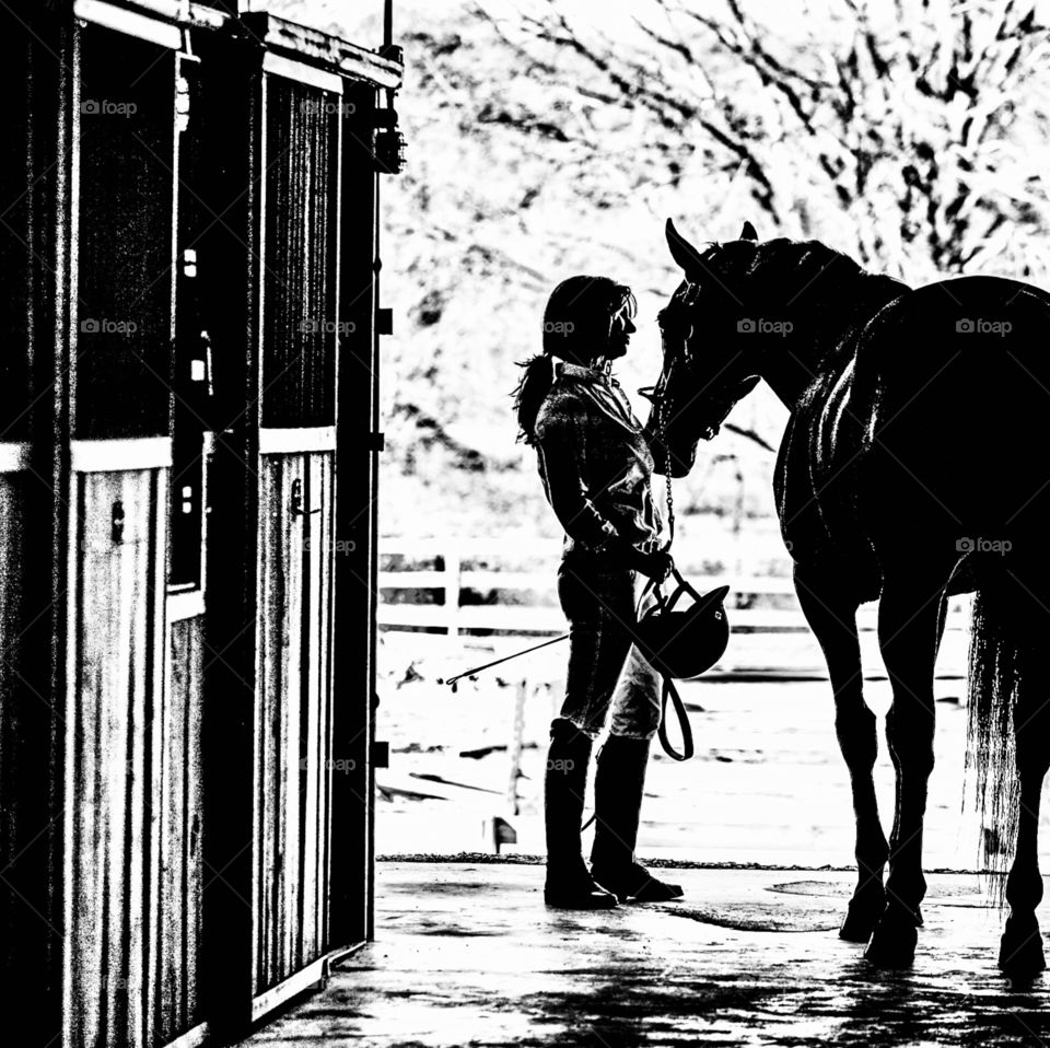 House Stables black and white image