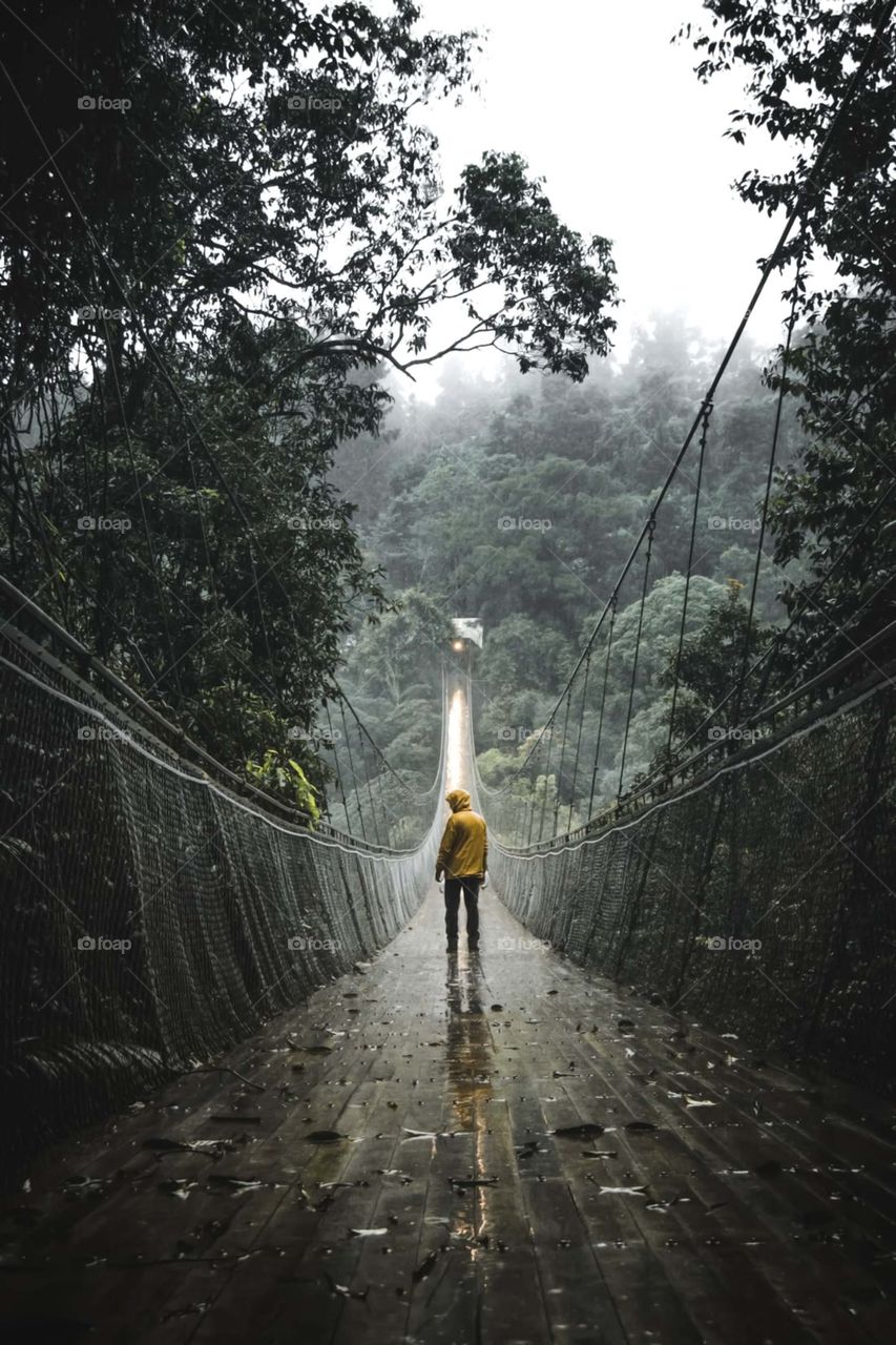 person standing in front of bridge 💙
