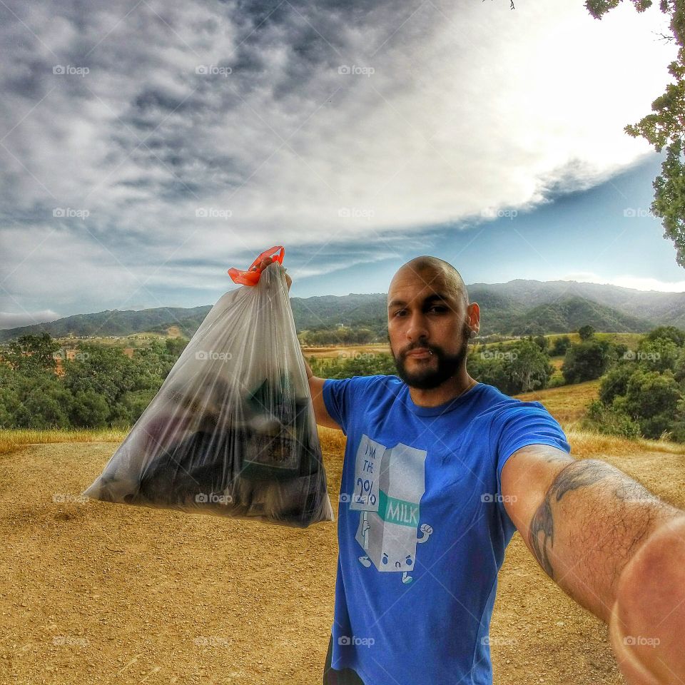 Pick up your trash!. picking up trash of my favorite trails to run