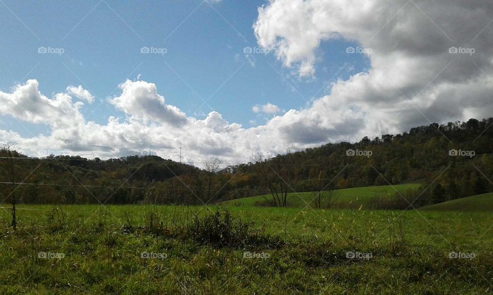 Cloudy Sky In Fall