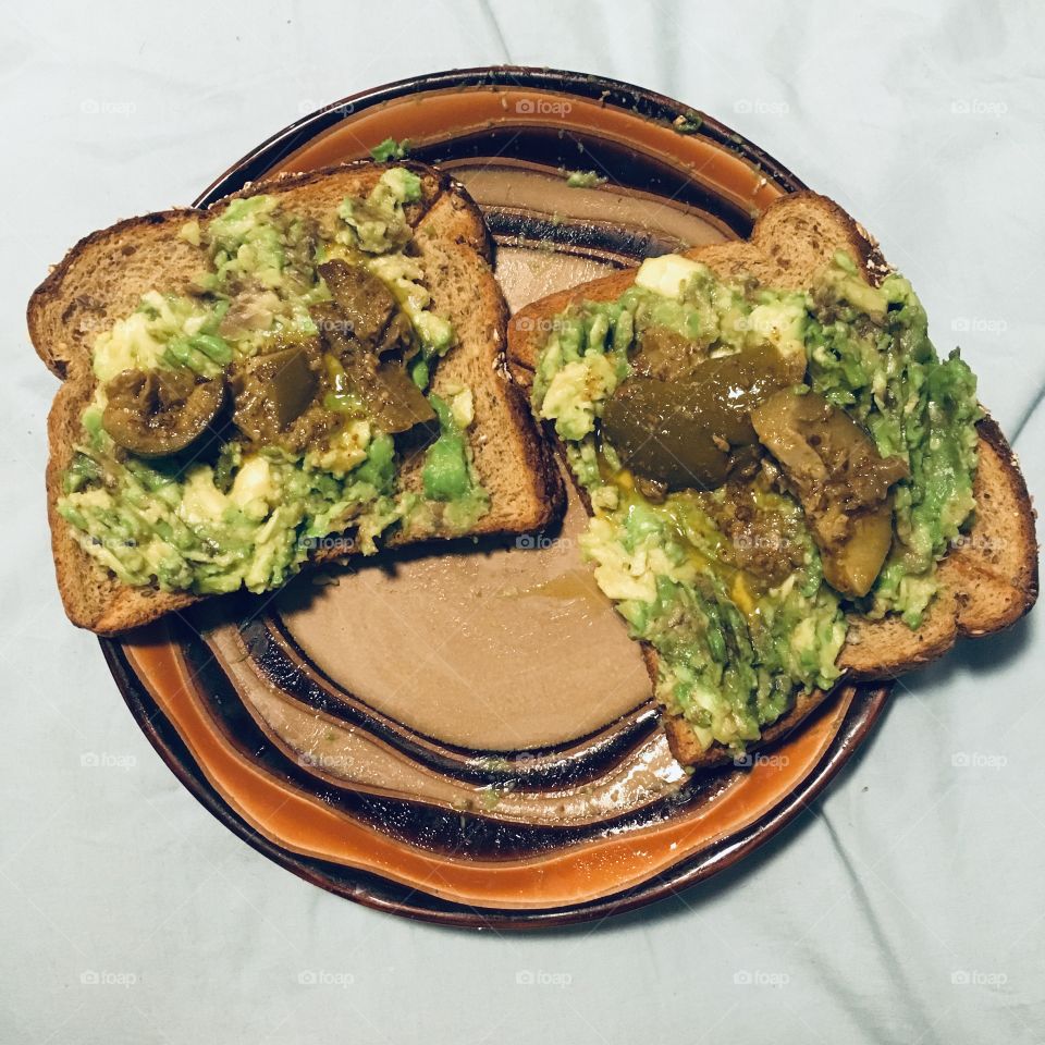 Avocado toast at a different angle 