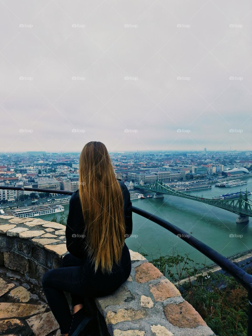 moment of happiness above the city of Budapest