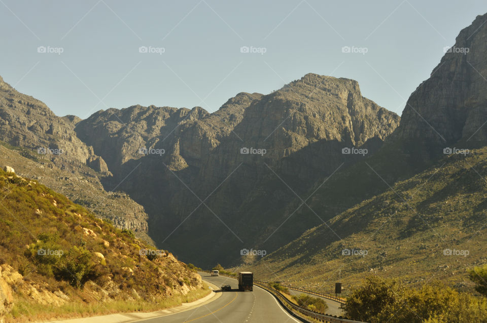 Driving in the mountains beautiful scenery