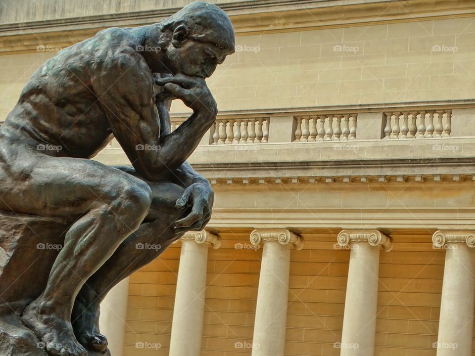 Rodin's The Thinker Sculpture. Iconic Brass Sculpture By Rodin
