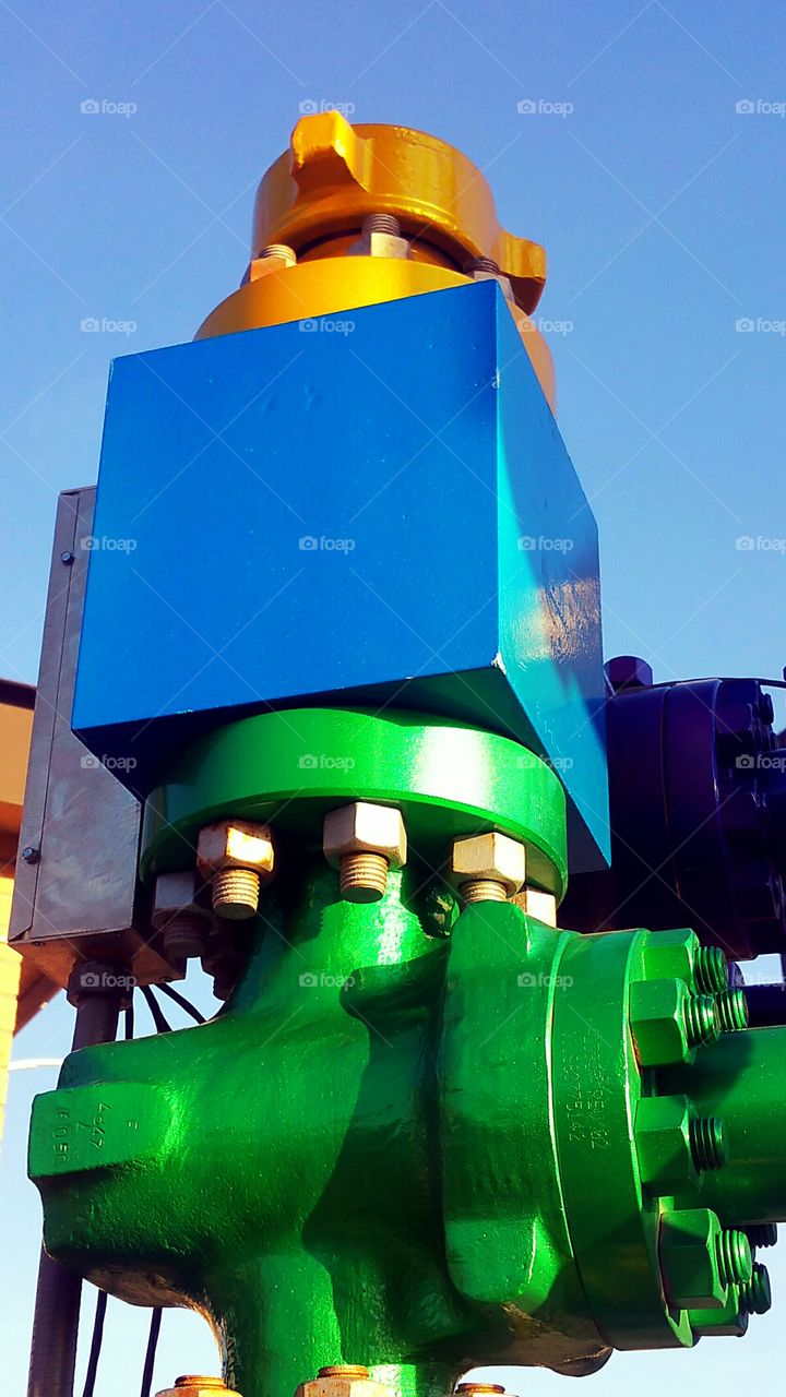 Retro Metal Blue and Green