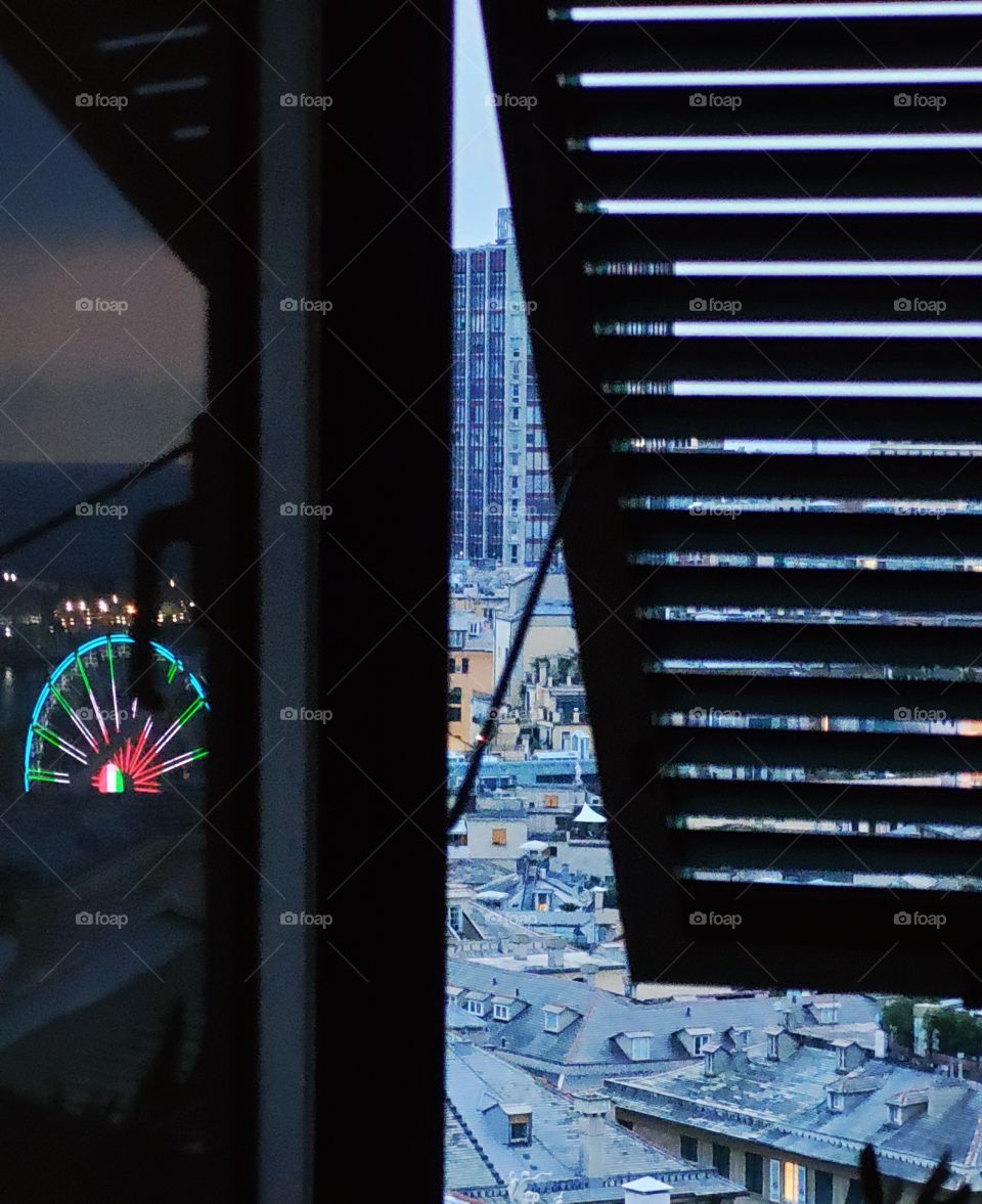 reflexes in the window