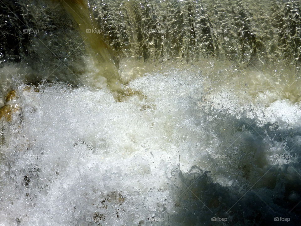 waterfall and rebound of water