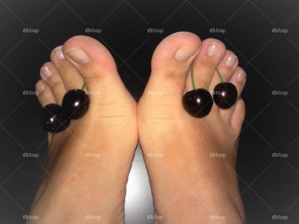 My feet and cherrys