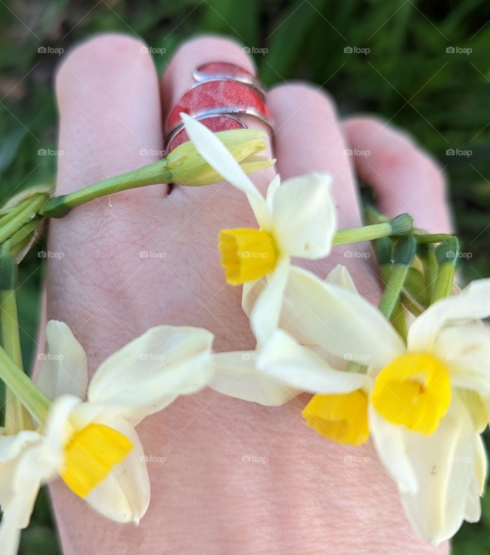 ring and flowers