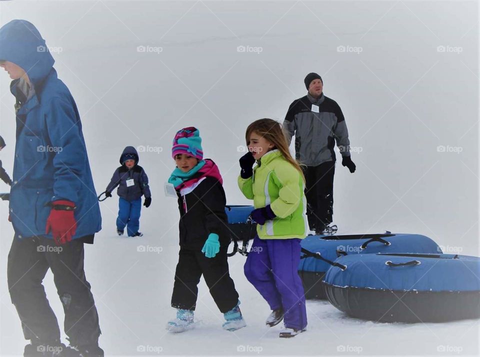 children in snow