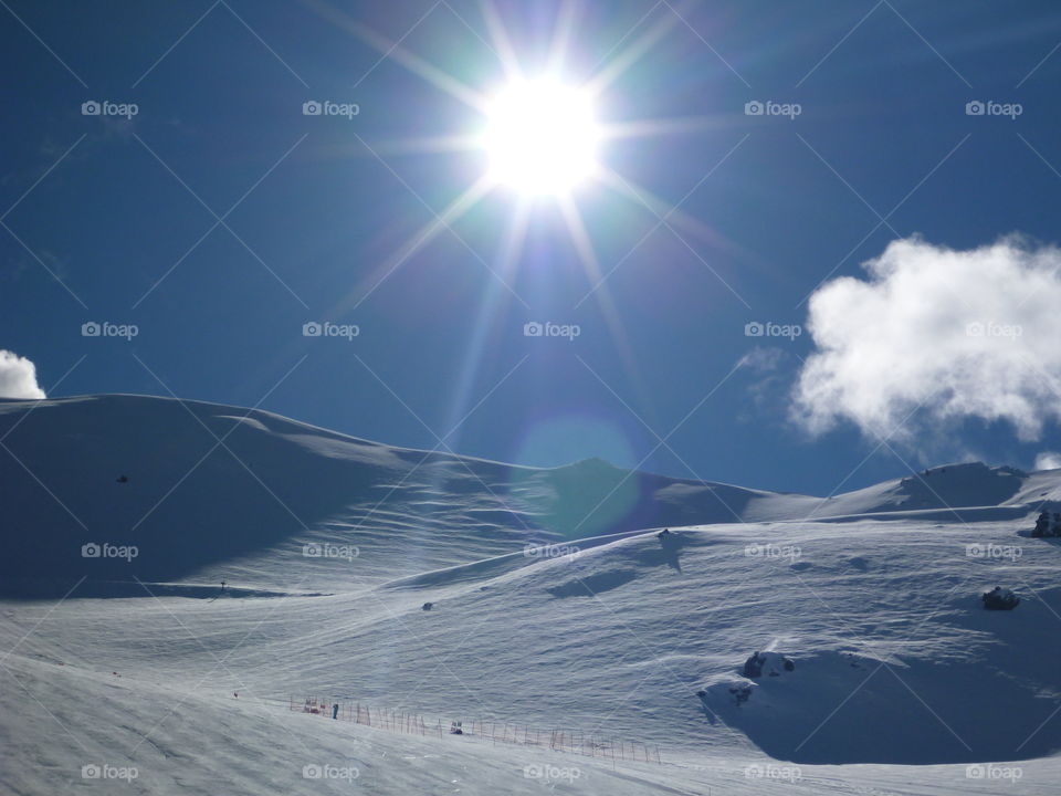 View of mountains during winter