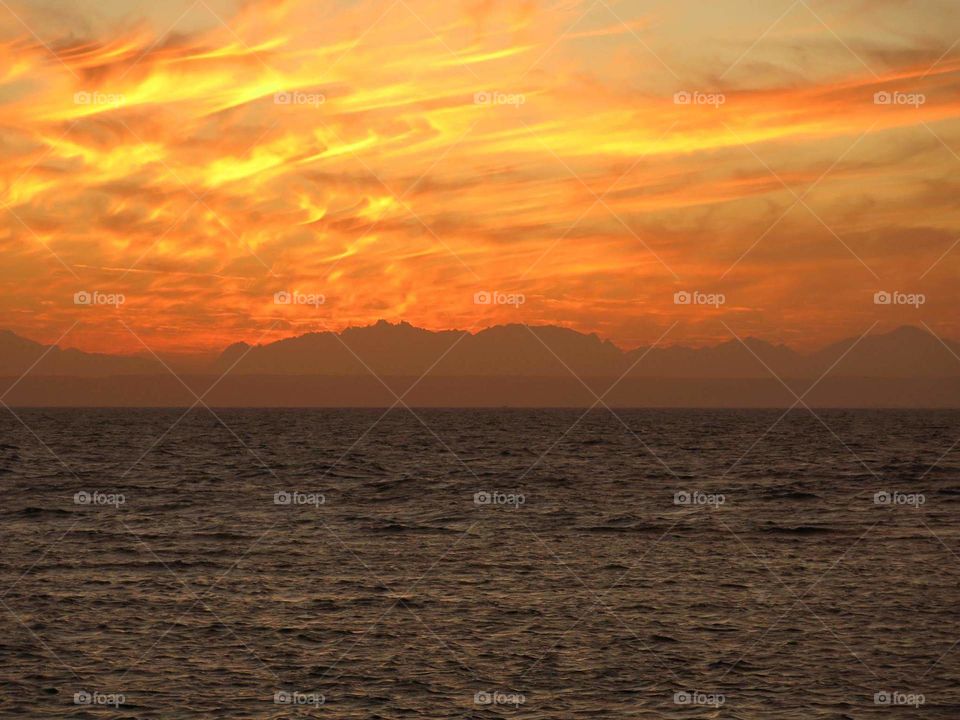 Red Sea. Sunset.