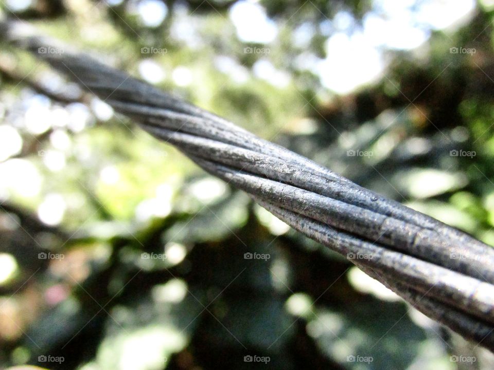 Closeup of a support wire