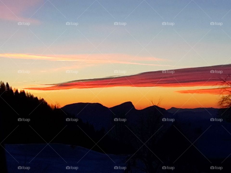 skyline - sunrise - mountain