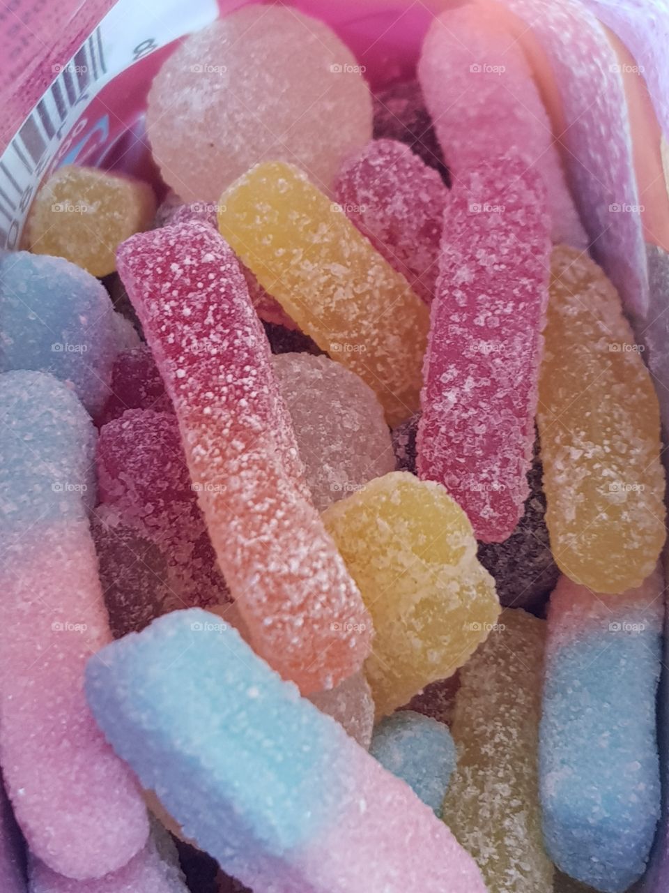 Sweets, the sweets have a sweet taste and also sour taste. Nice strikingly colored.