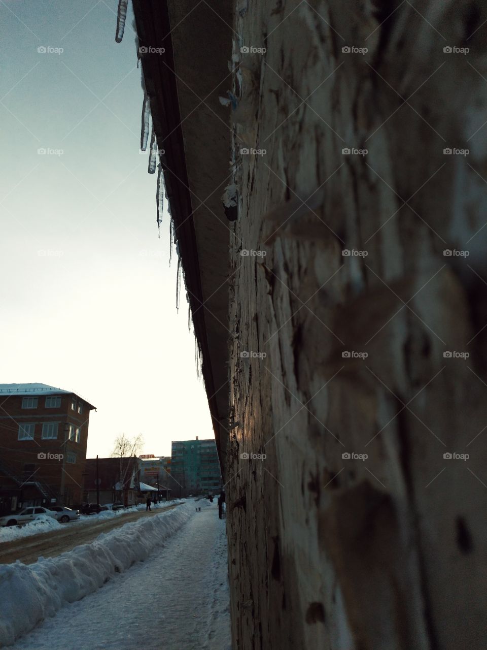 old town. street. winter. wall.