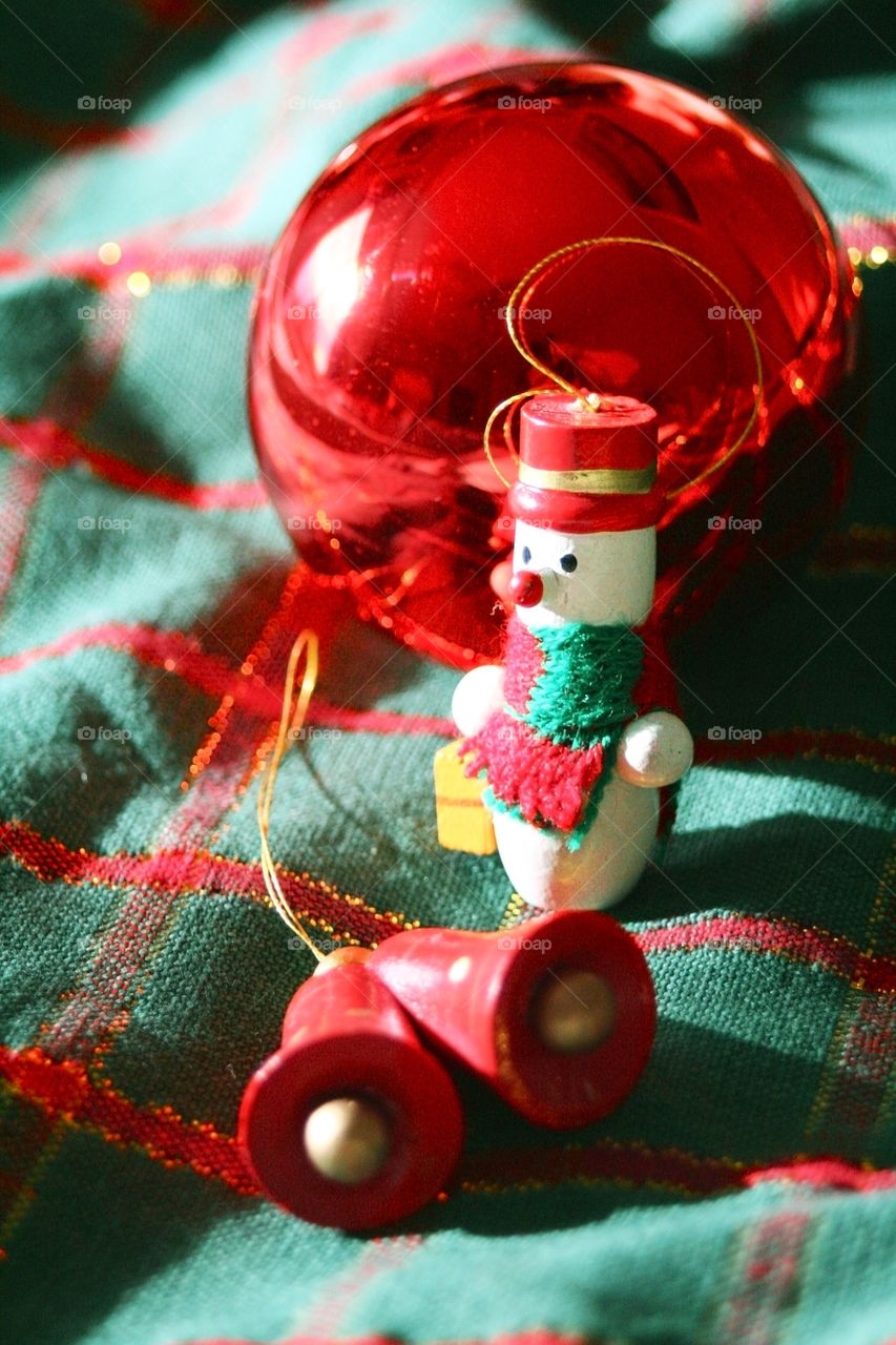 Toy Snowman. Christmas decoration 