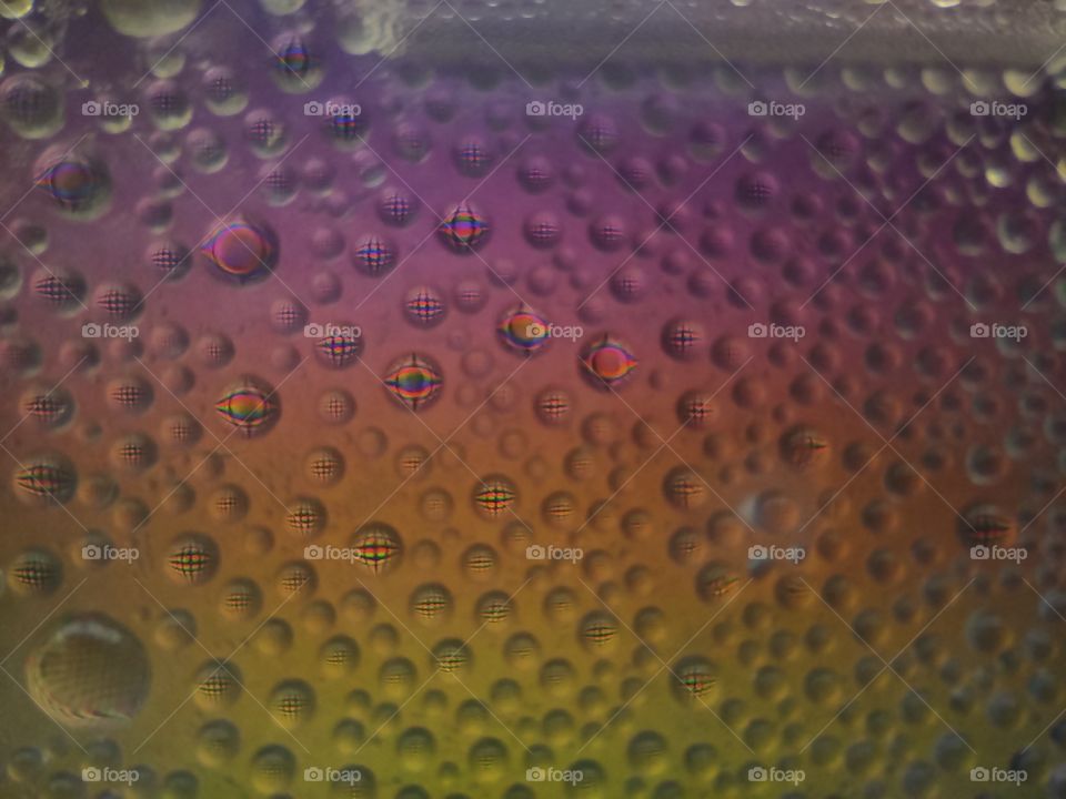 Condensation drops on the surface close-up