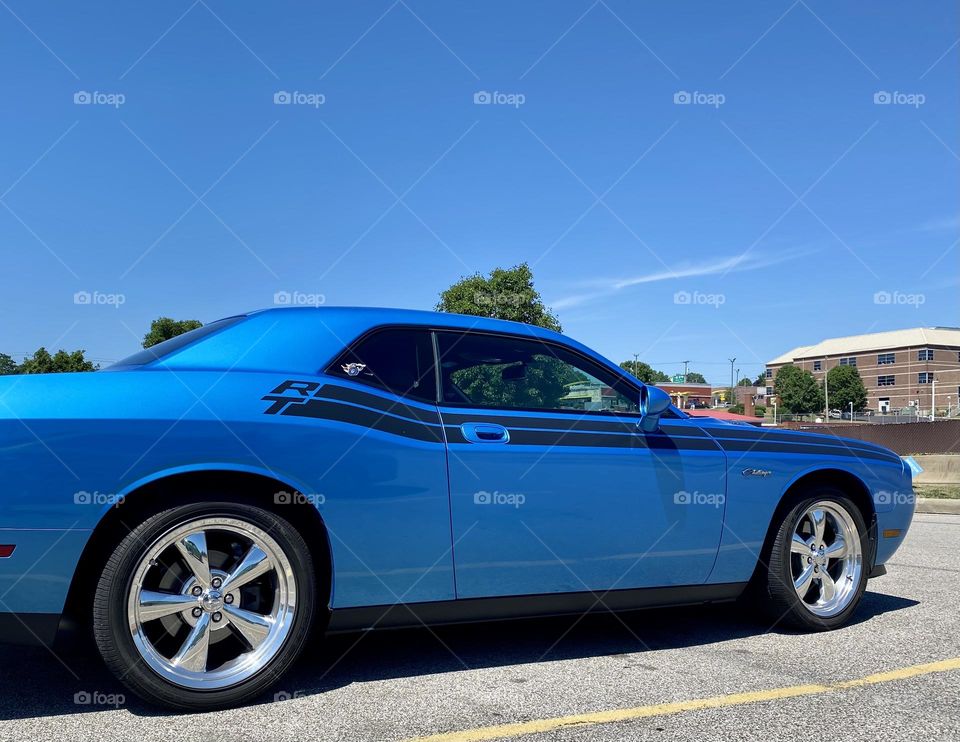 Blue Dodge Challenger 