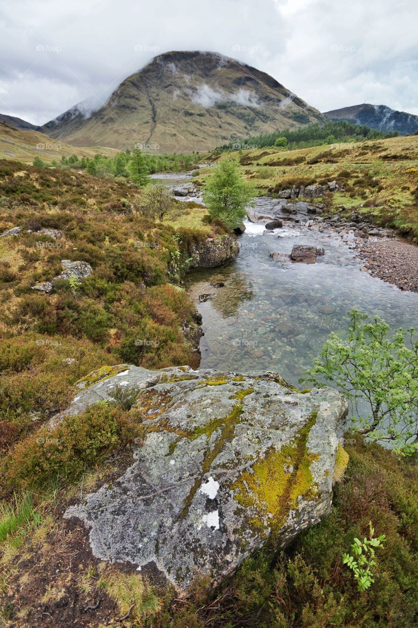 Mountain river highlands Scotland 