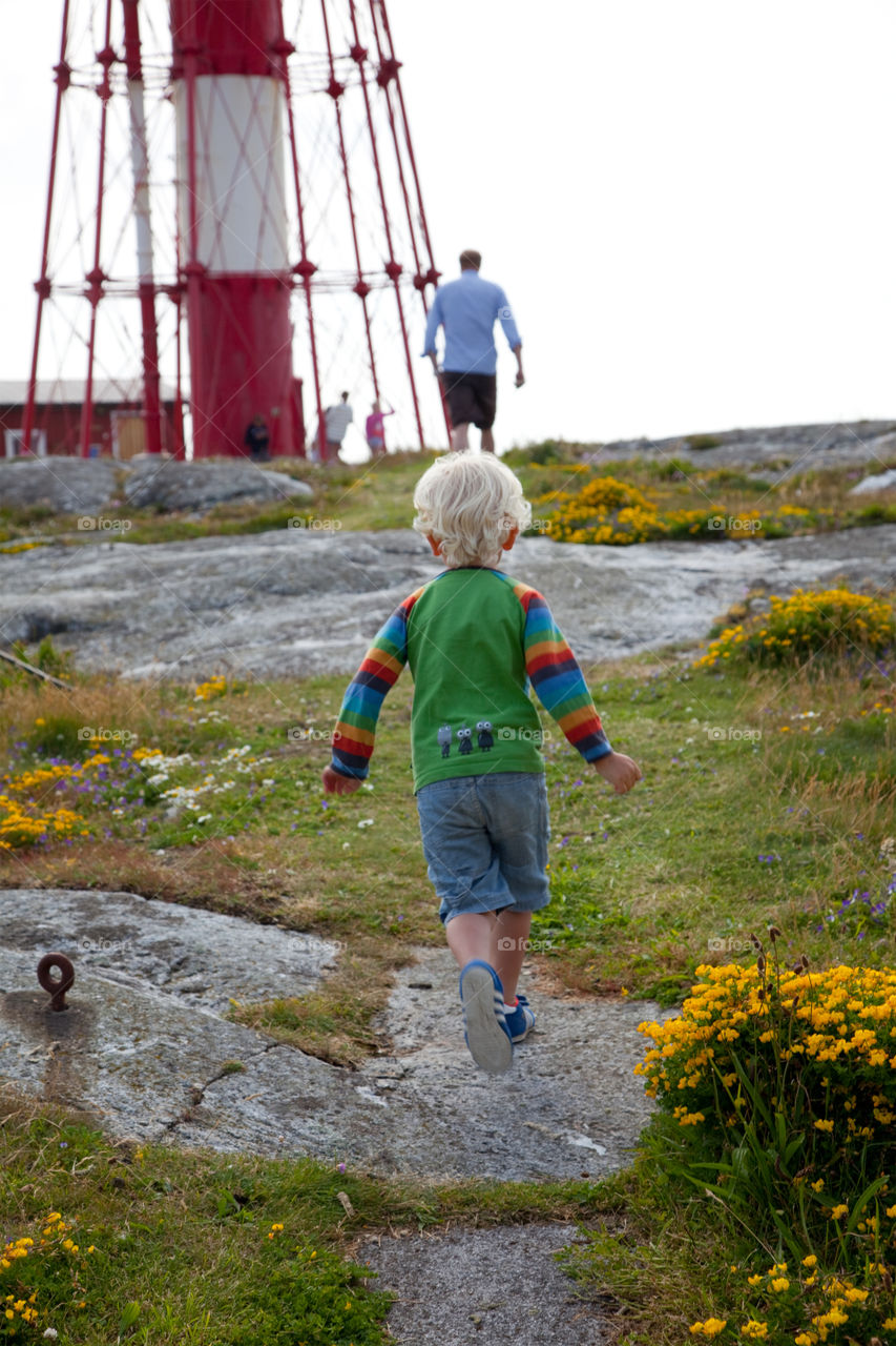 Run. Running to Lighthouse 
