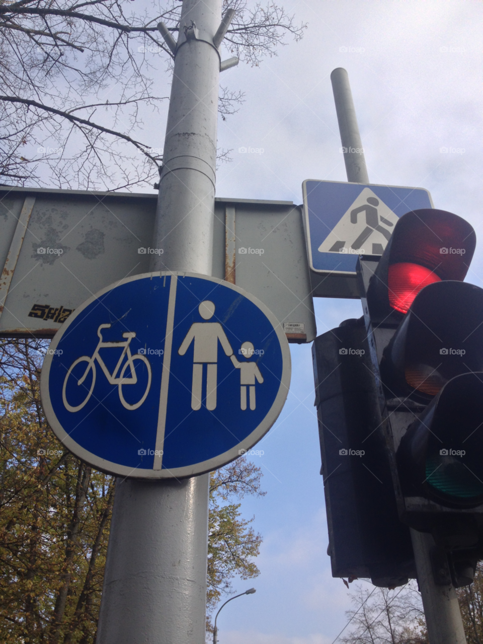 street sign bike pedestrian by penguincody