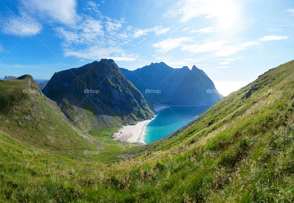 Sea beach near mountain