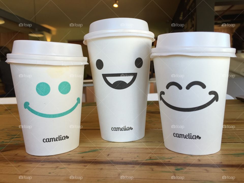 Happy coffee cups