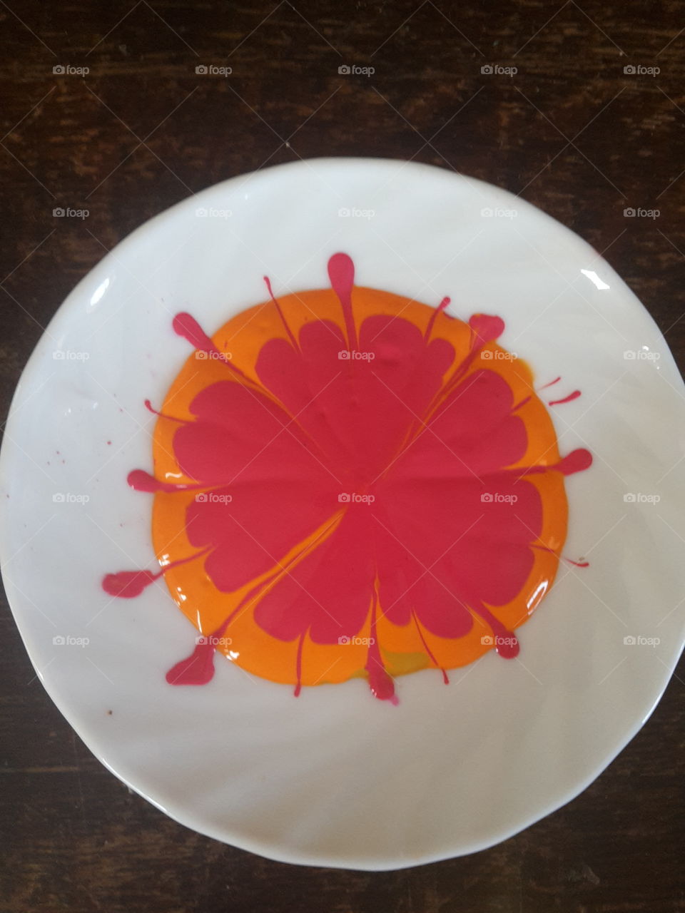 water paint in a plate