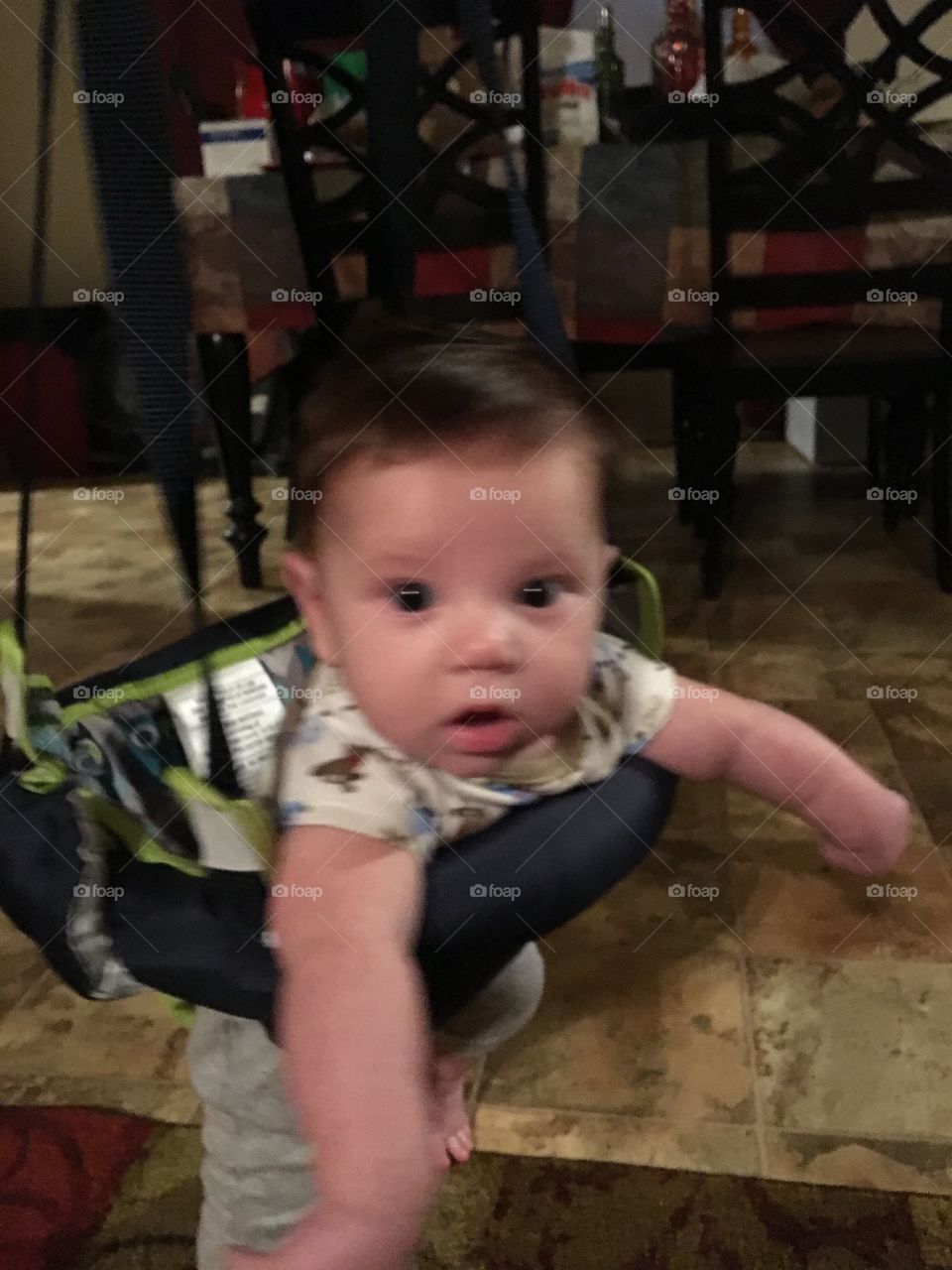 My grandson enjoying his bouncer❤️