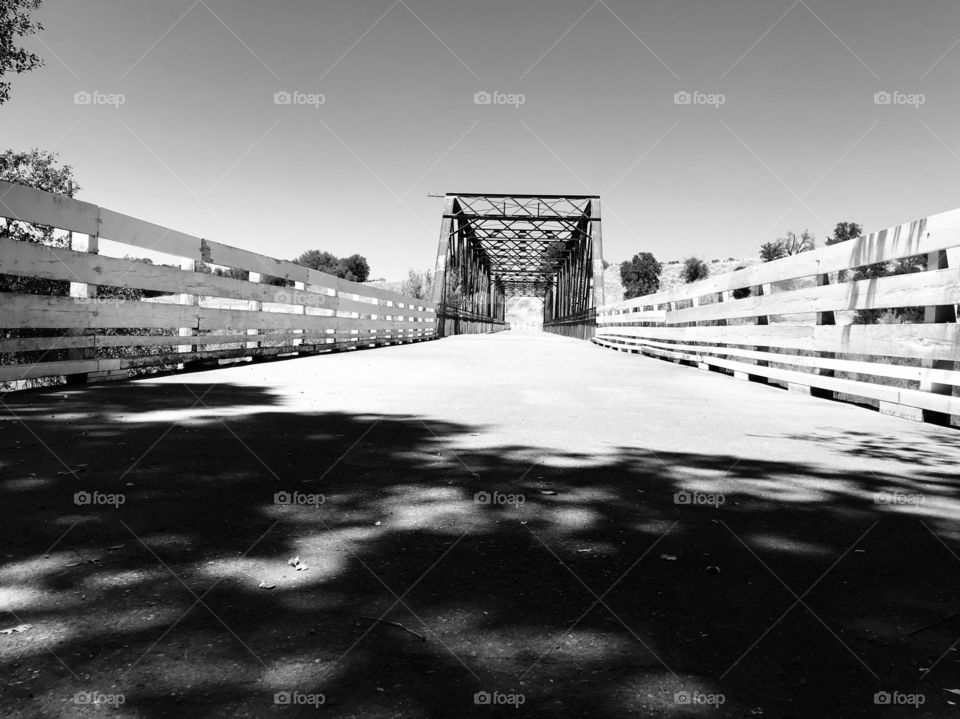 In black and white at Old La Grange Bridge